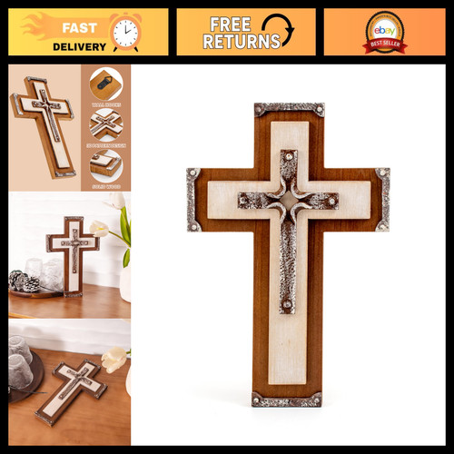 Rustic wooden wall cross - wooden,