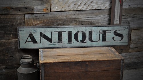 Distressed antiques sign - distressed,