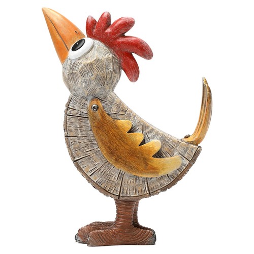 Whimsical rooster statue - statue,