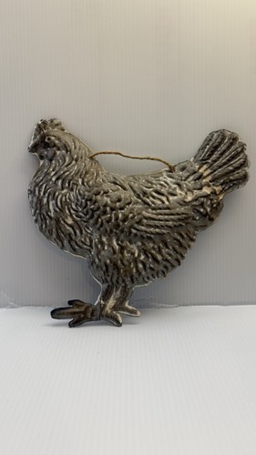 Rustic galvanized metal hen - rustic,