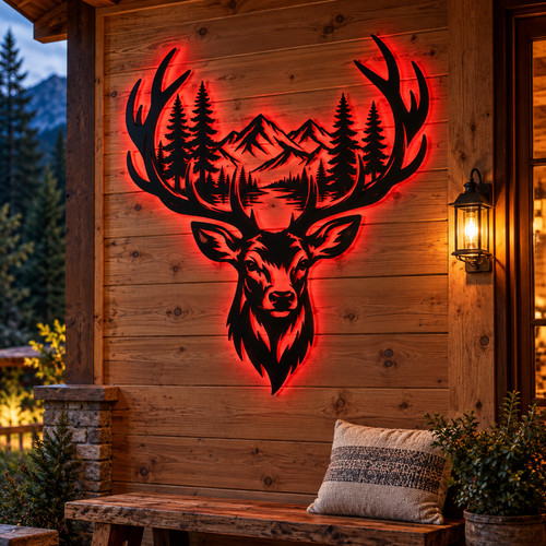 Deer head led - metal, art